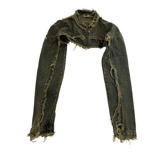 1XBLUE Crop Jacket in Denim - Picture 1 of 4
